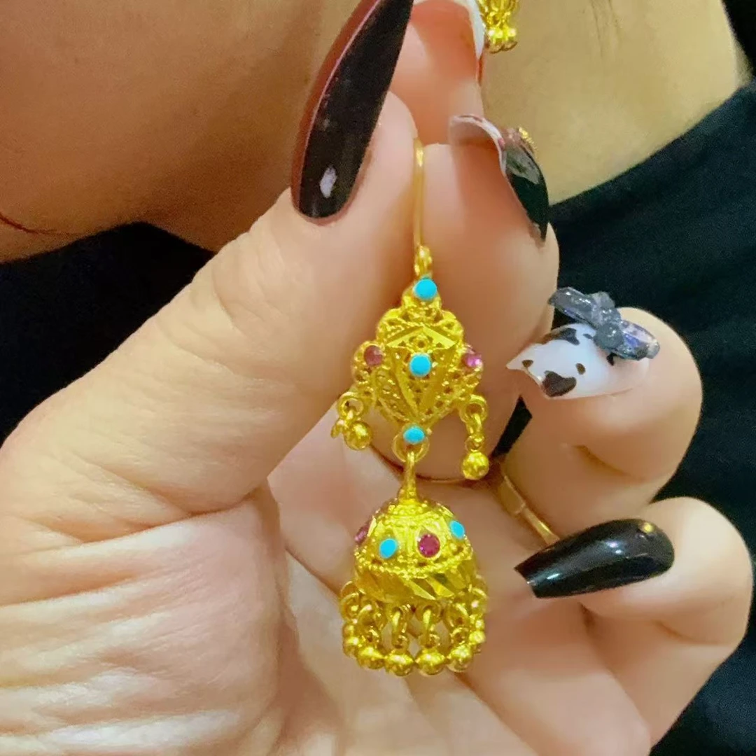 铜合金耳饰 铜合金精致耳环复古气质经典时尚民族风百搭精美长款