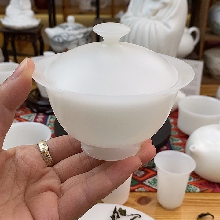 杯鲨****德化陶瓷德化白瓷盖碗