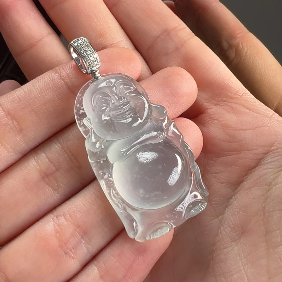 翡翠18K金镶嵌颈饰Y站佛