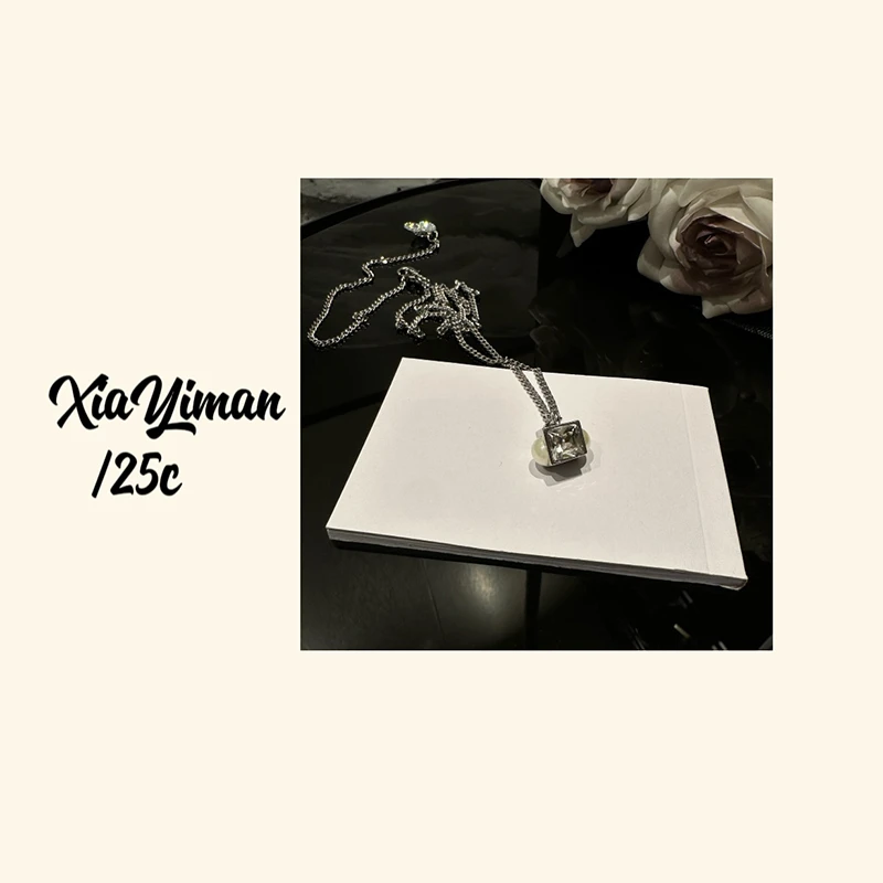 铜合金项链 项链 25新款方块小钻 简约小方块项链MZ3060