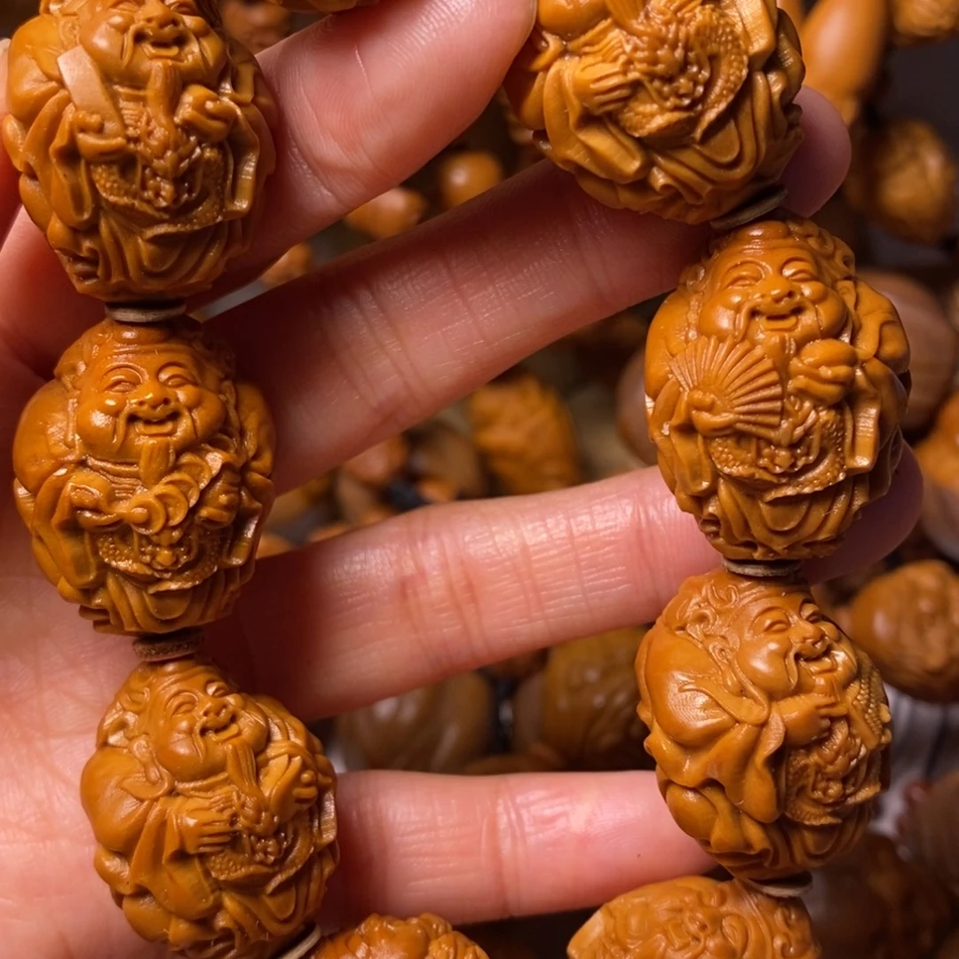 被***人橄榄核手串/手链八大财神精品