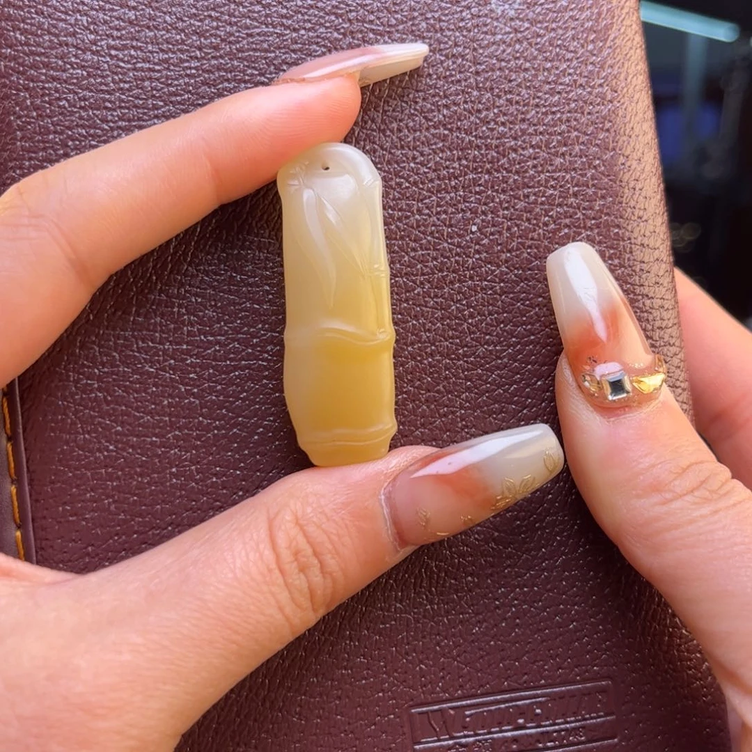 石英质玉黄蜡石吊坠未镶嵌心****6