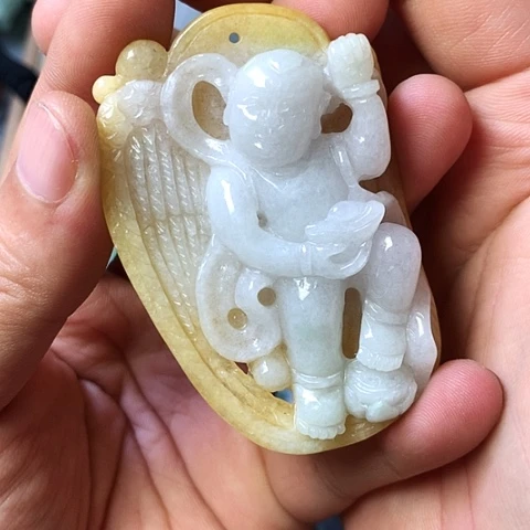 颈饰未镶嵌翡翠福豆豆珠宝翡翠颈饰
