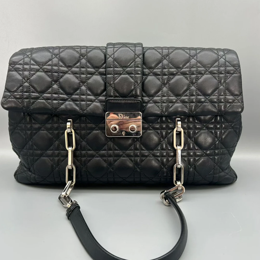 95新 DIOR/迪奥 Dior黑色羊皮链条包 11276
