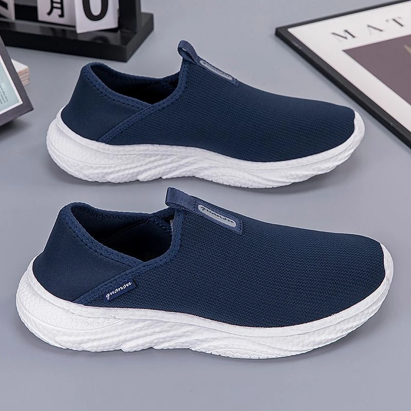 官方正品运动鞋老人鞋男女夏季透气网面一脚蹬防滑软底爸爸鞋健步