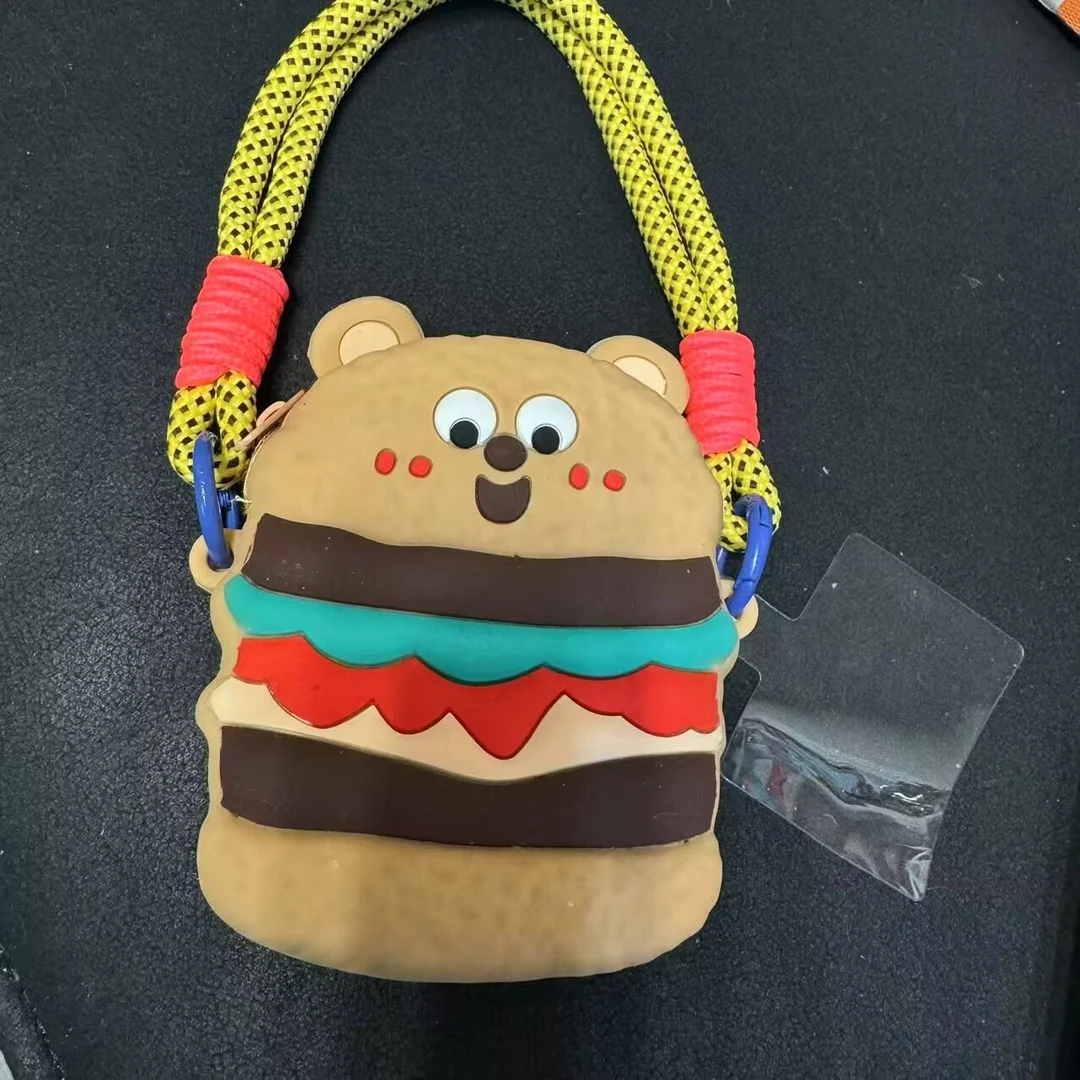 汉堡小熊长带挂绳钥匙扣