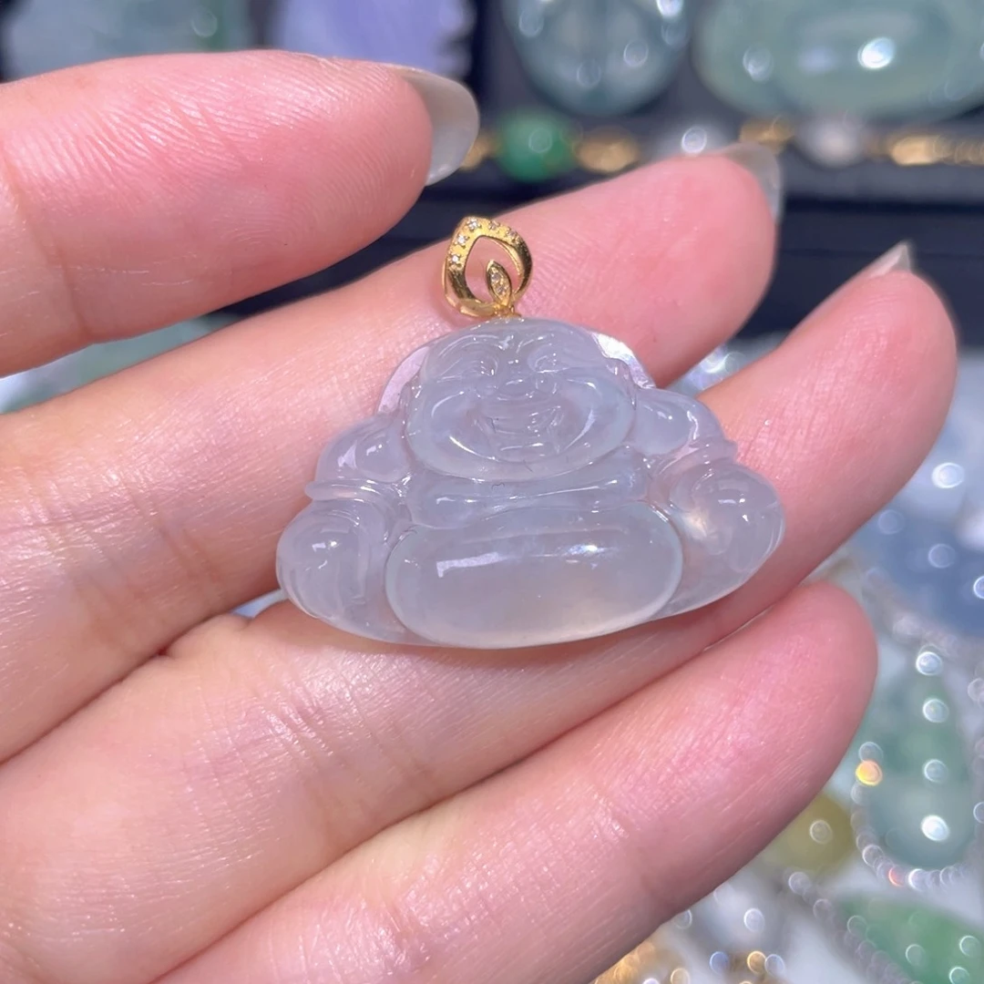 颈饰18K金镶嵌翡翠翡翠