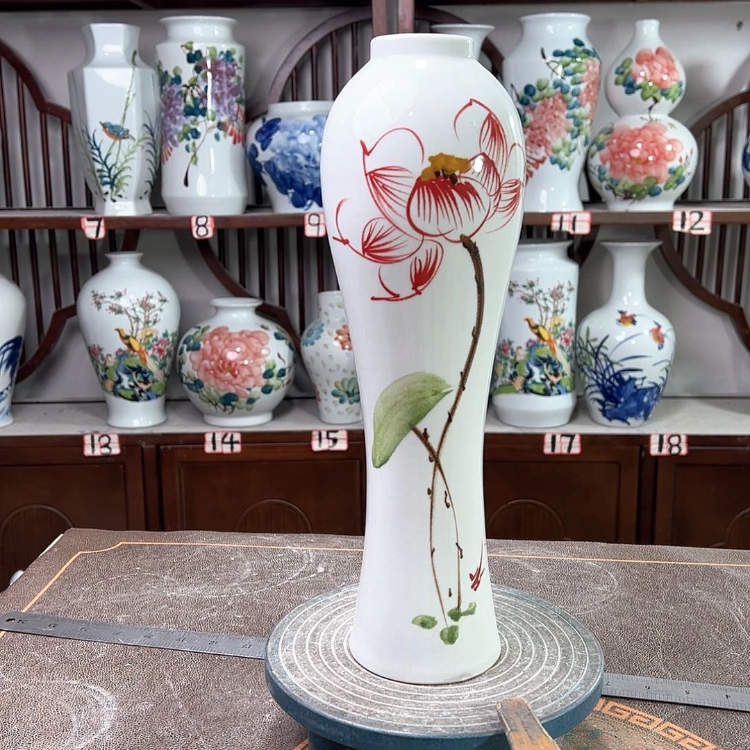 摆件景德镇陶瓷美荷花