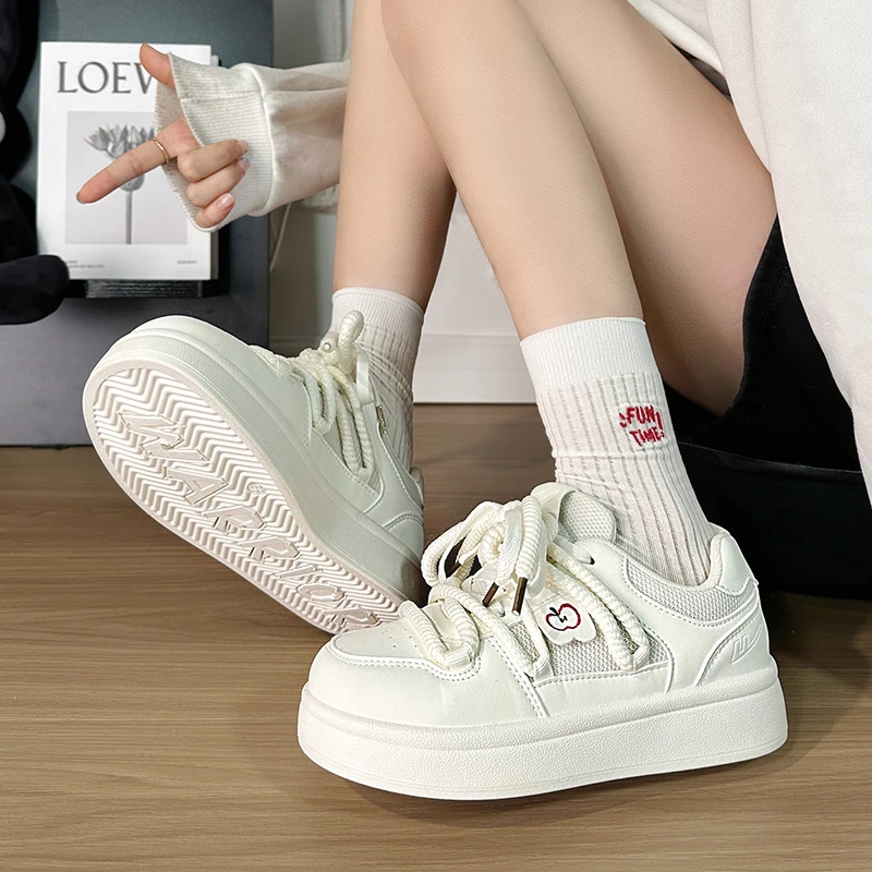 回力厚底高颜值网面透气小白鞋女百搭2025夏季新款轻便运动板鞋子