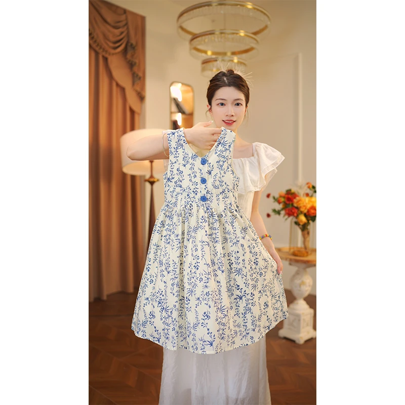 女童2025夏季连衣裙夏装中大童儿童夏款洋气背心裙子10397