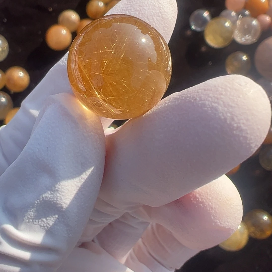 水晶发晶单珠16.5mm定制打孔不退换未镶嵌紫****e