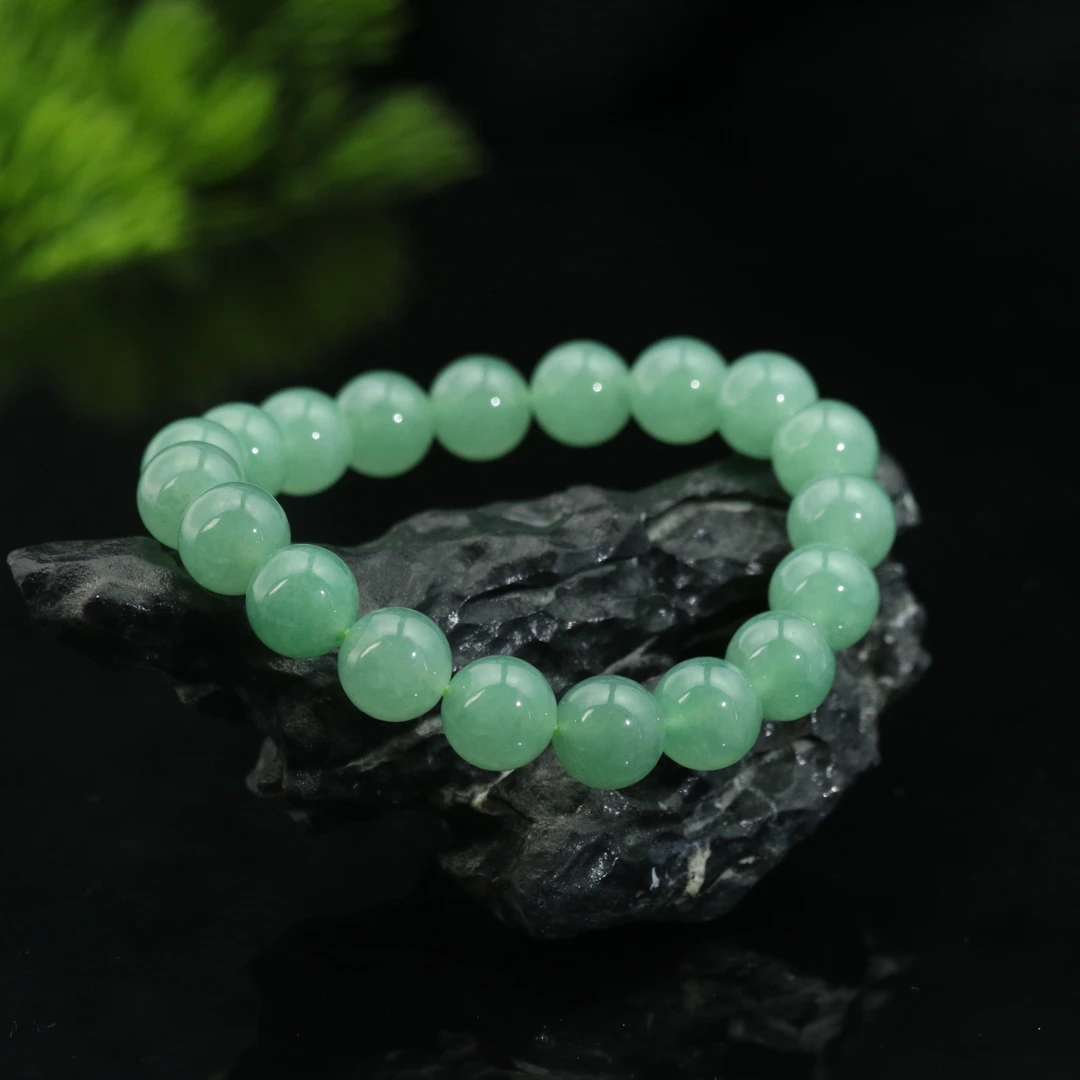 24天然缅甸翡翠A货绿珠串/500499/上海嘉禾拍卖