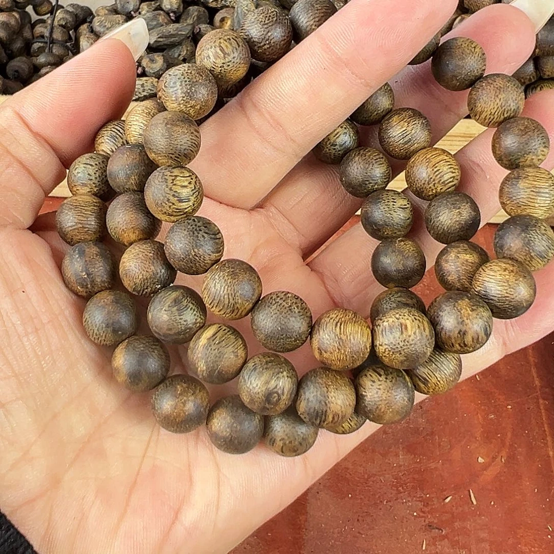 沉香碎屑沉香卡10圆珠单圈9g乌身