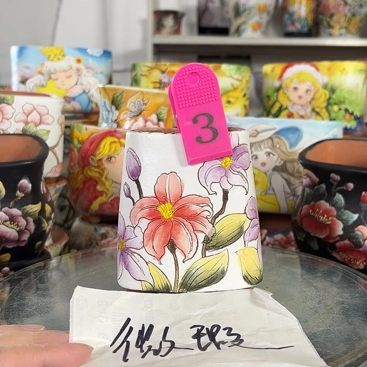 满38包邮 景德镇幸运花盆