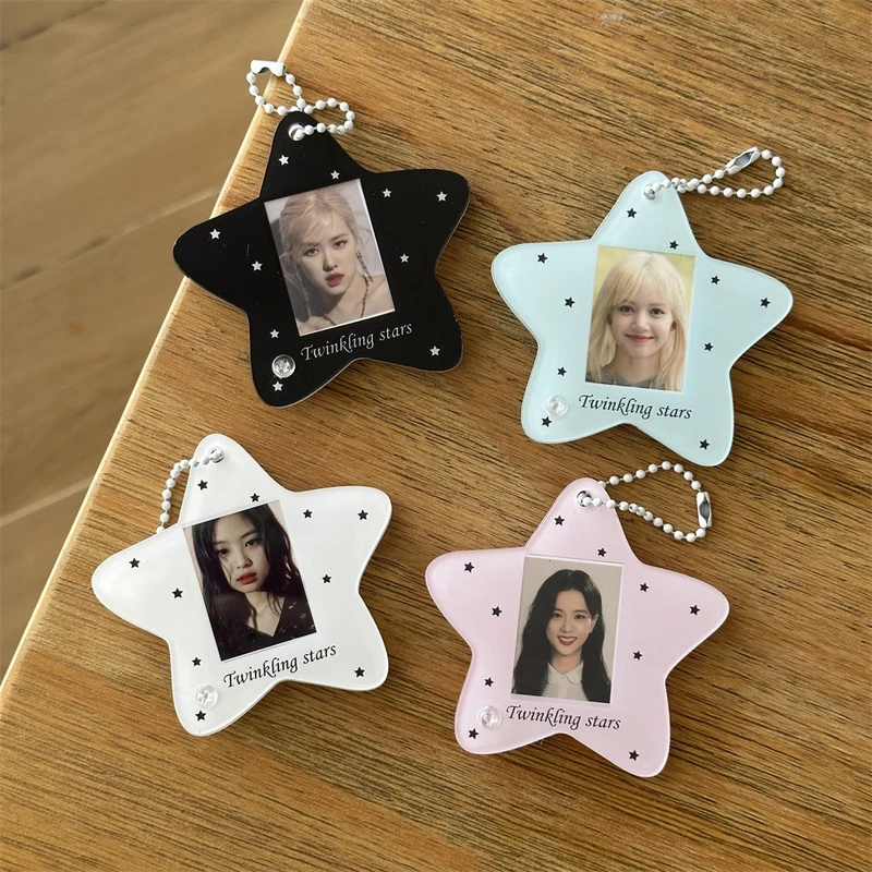 ins可爱星星一寸爱豆亚克力卡套小卡证件照追星照片收纳展示挂件