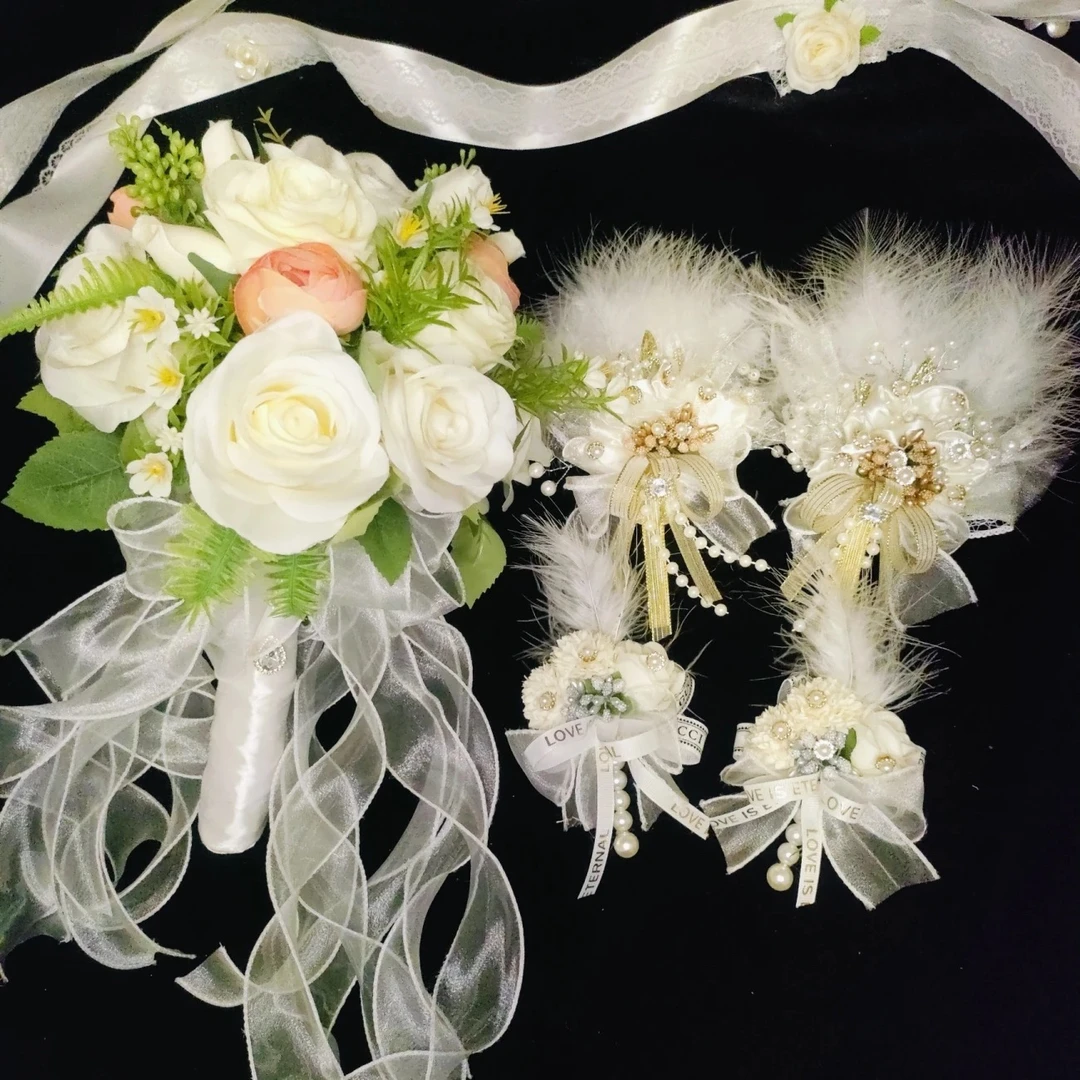 新款韩式手捧花新娘新郎伴娘伴郎胸花超好看手捧花