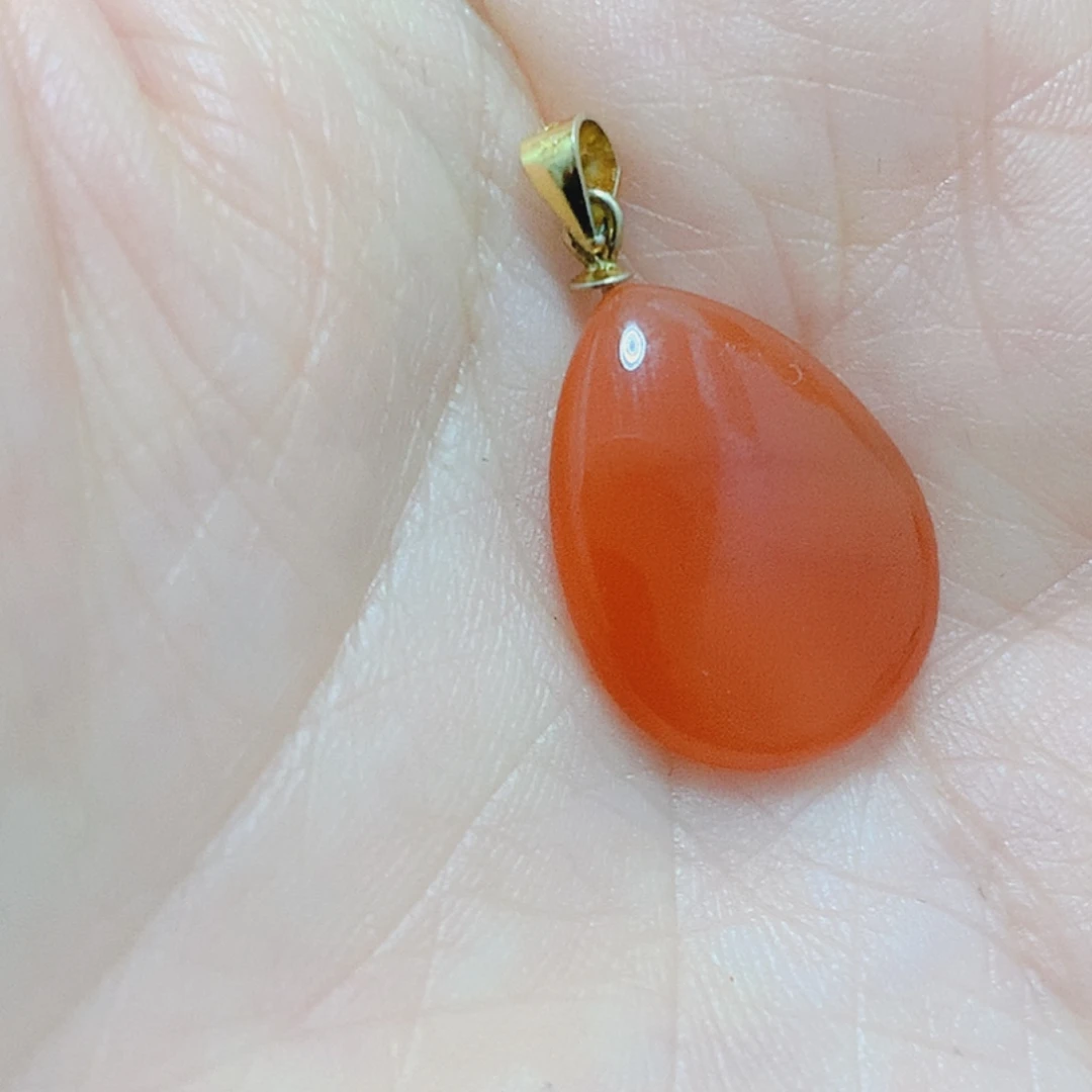 南红玛瑙银S925镶嵌吊坠(不含链)