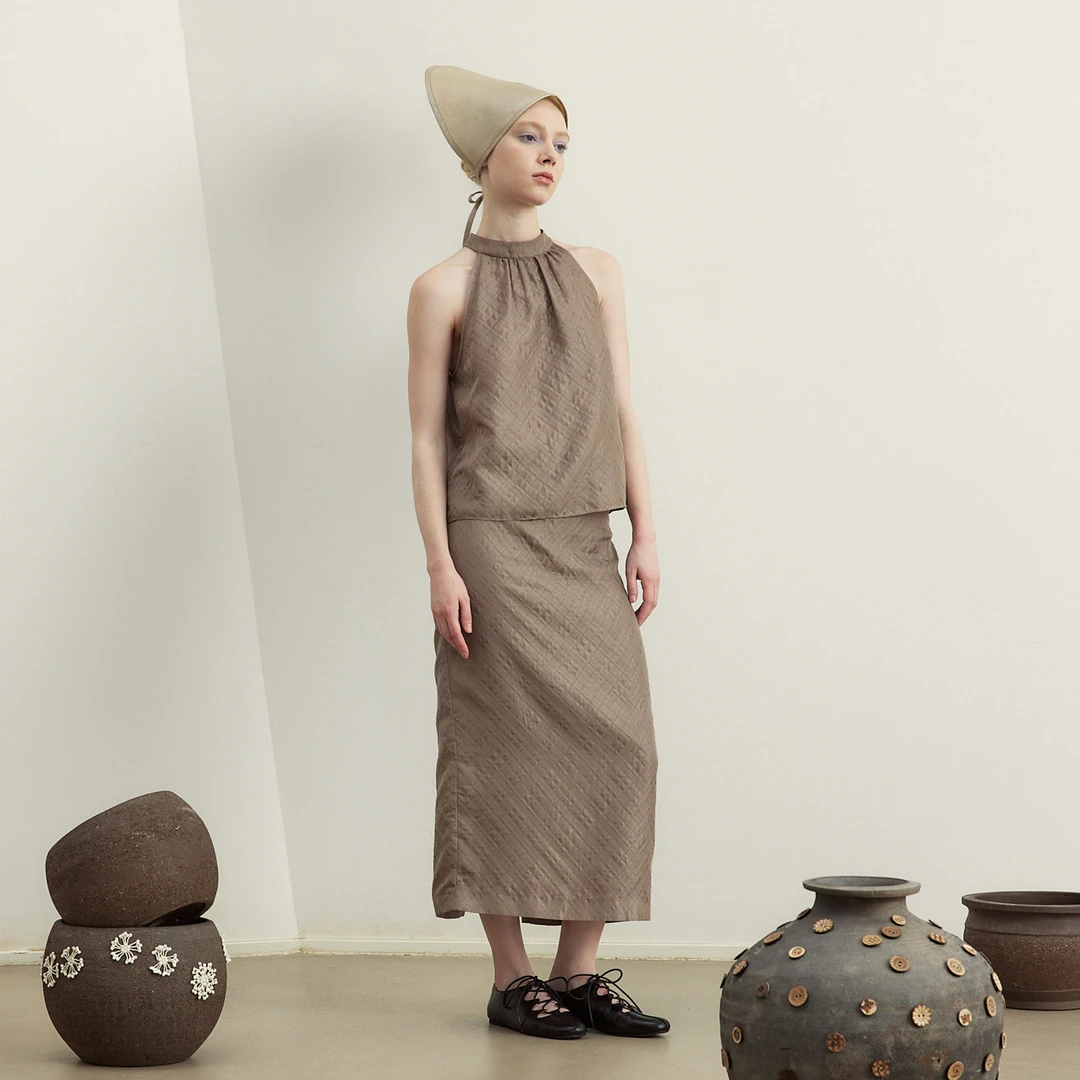 Eachway/艺之卉25新款时尚气质显瘦文艺优雅女士半裙EV11A02604