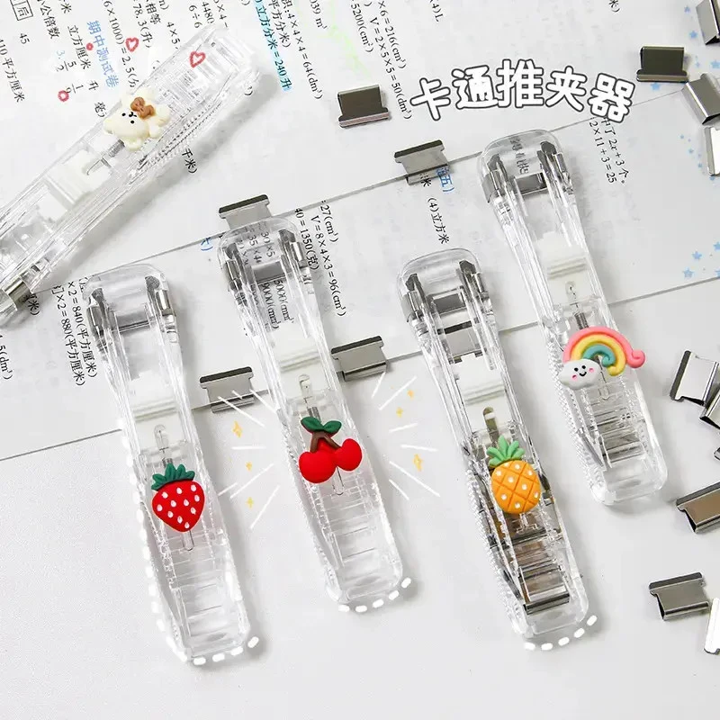 【ins风】透明推夹器文件资料整理夹试卷装订夹创意便携式零食封夹