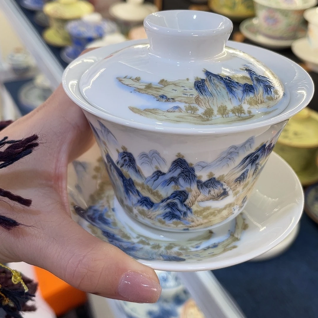 陶景德陶瓷盖碗茶具