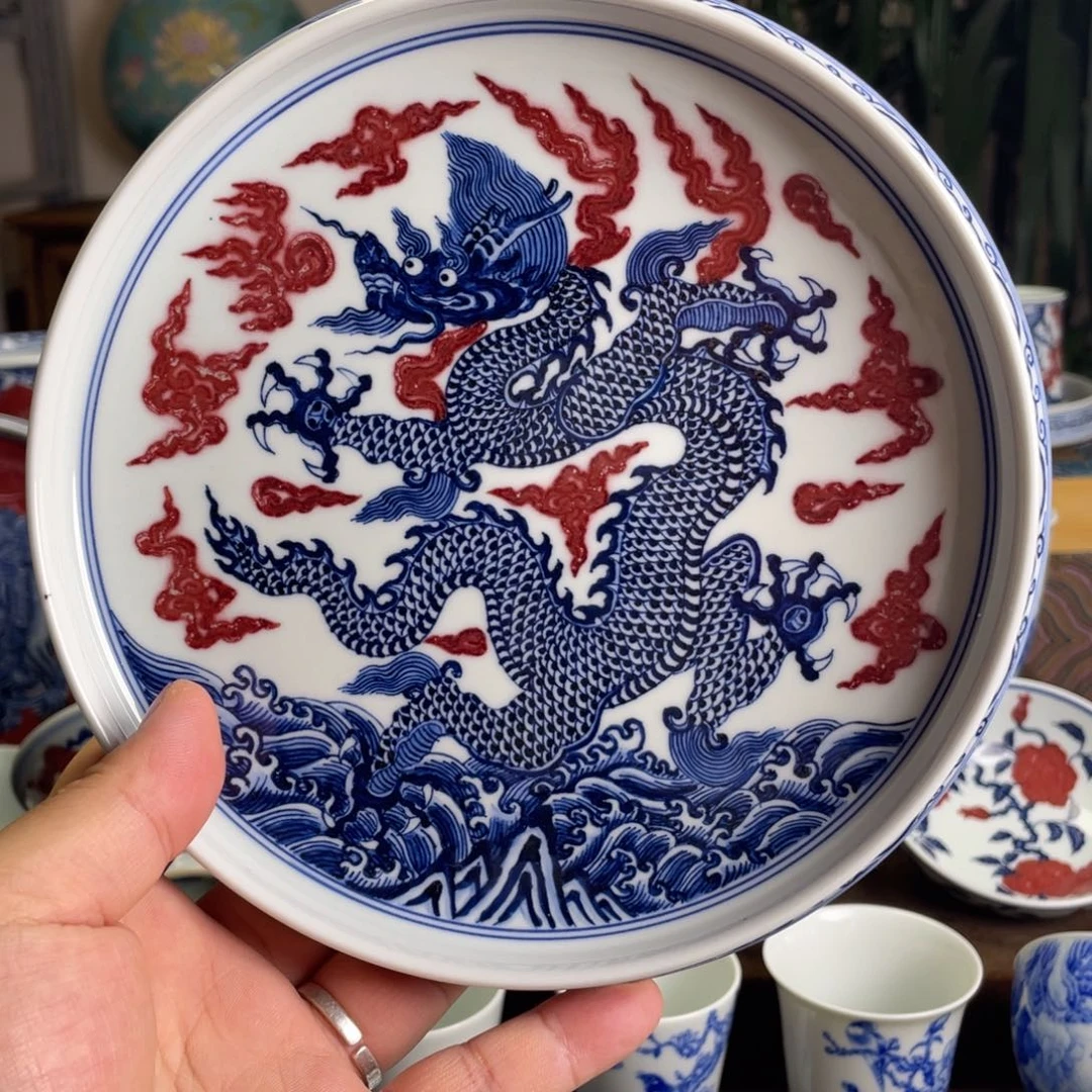釉里红霸王龙壶承微瑕
