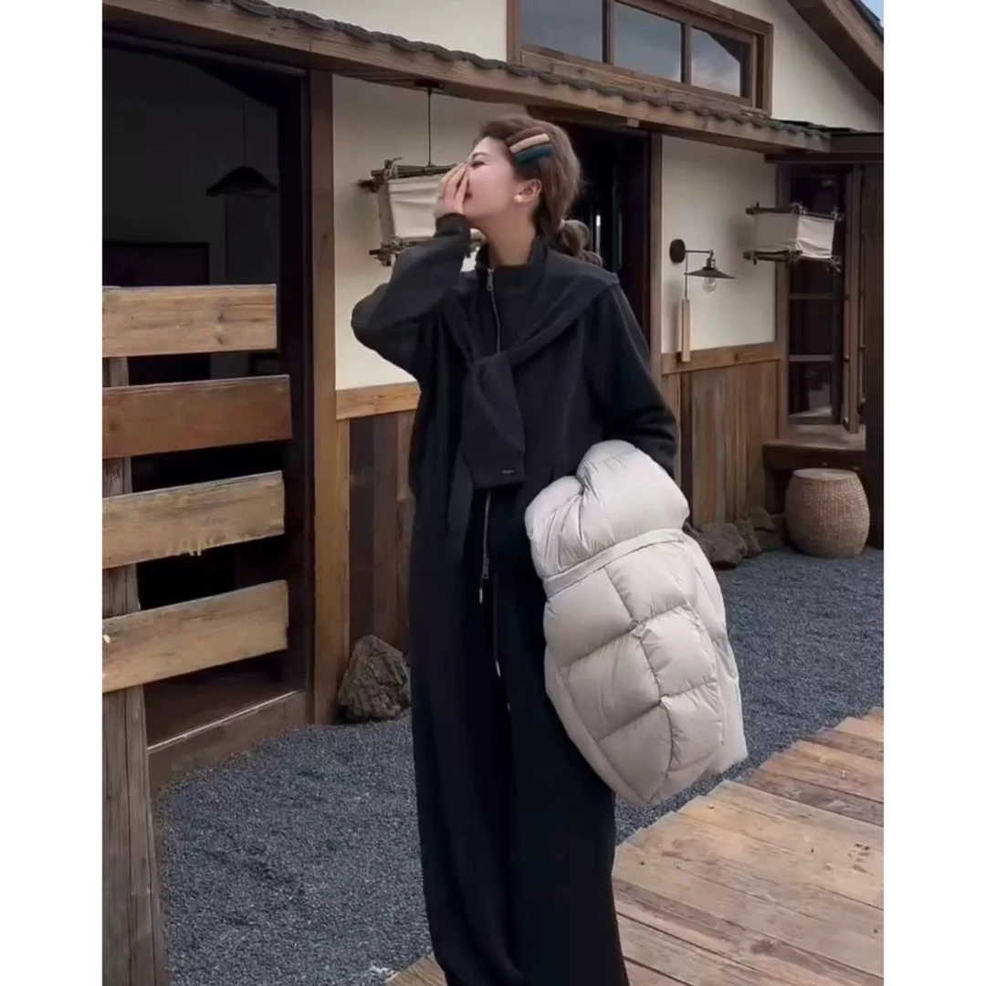 妮妮家25167韩系穿搭一整套大方得体立领卫衣披肩两件套