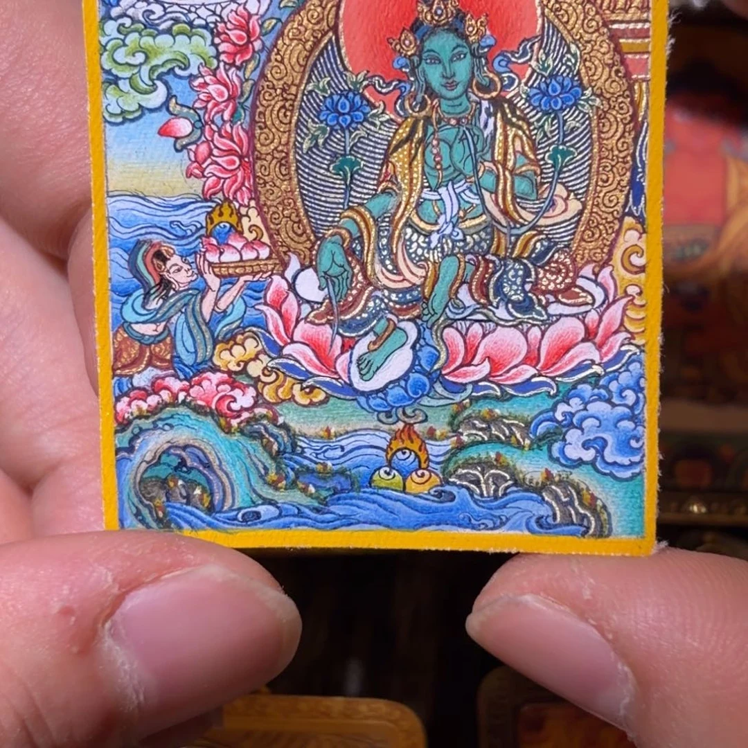 吊坠纯手绘绿度母