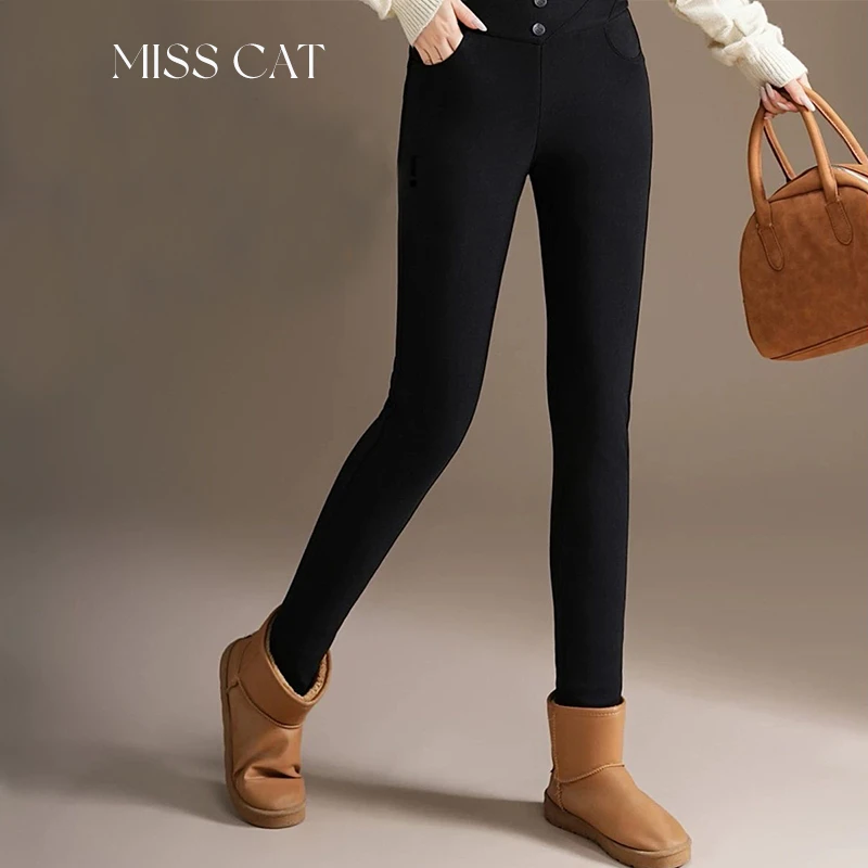 FELINE早呀猫小姐2025冬新时尚百搭优雅羽绒小脚裤90白鹅绒裤女