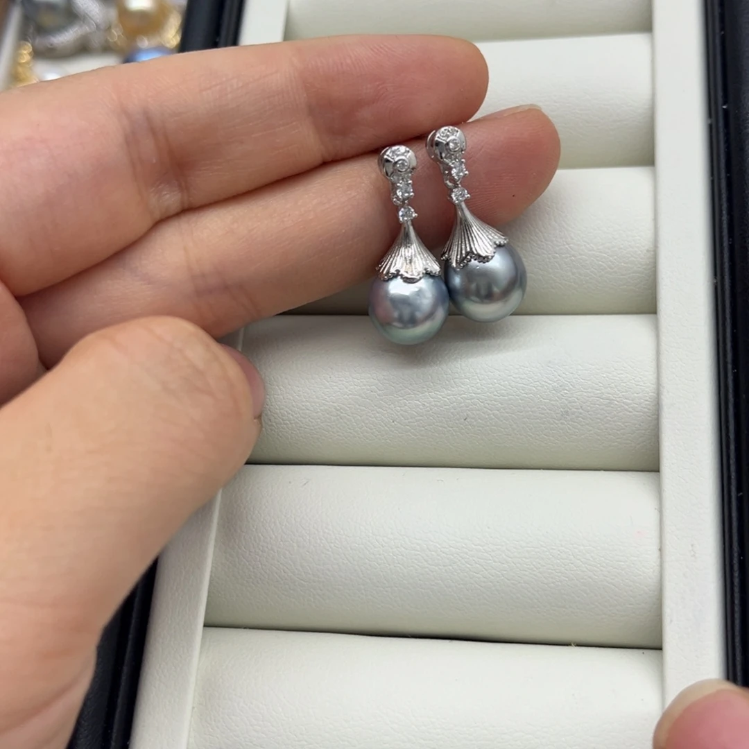 耳饰海水珍珠银S925镶嵌