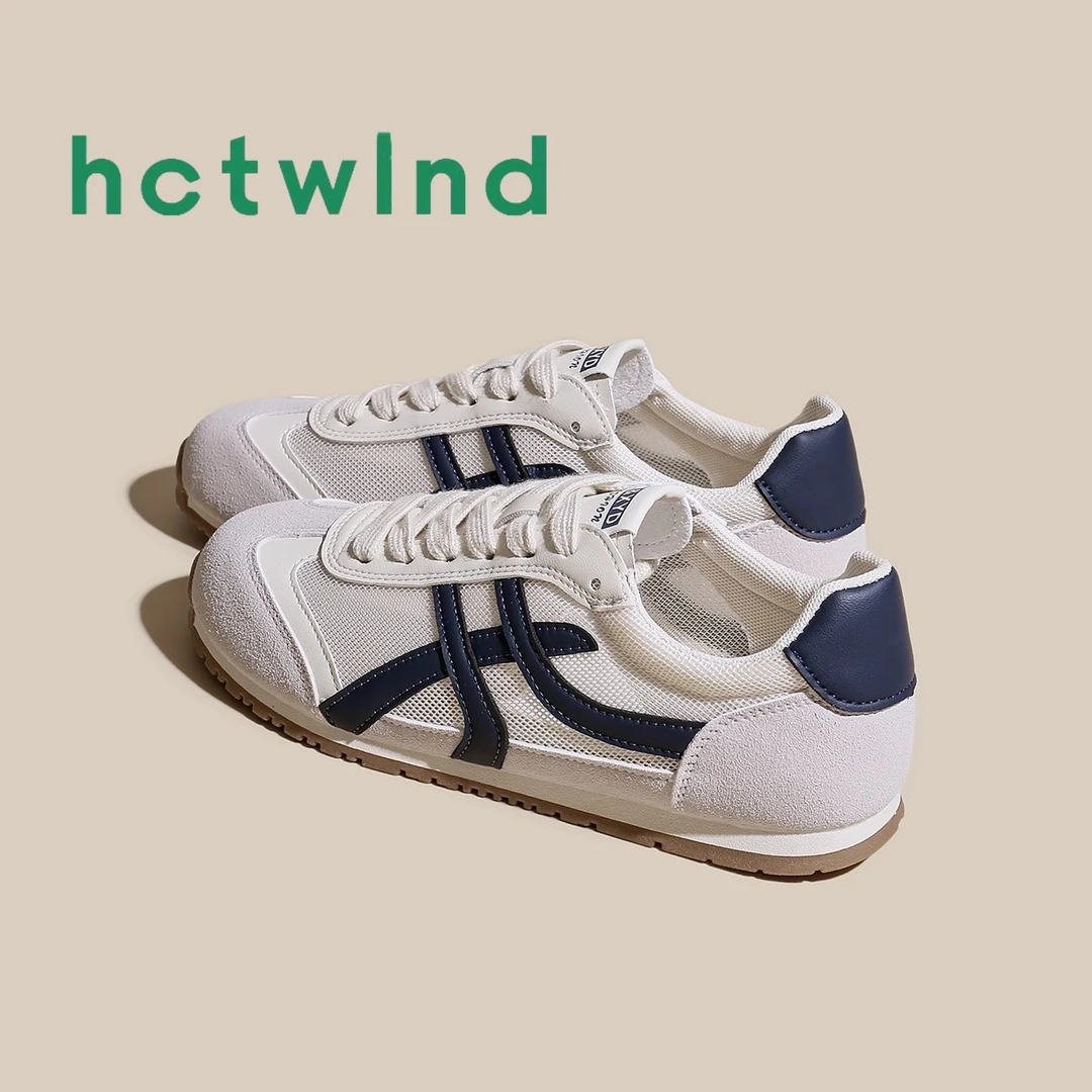 热风百搭爆款网面透气德训鞋女2025夏季新款休闲运动阿甘小白女鞋