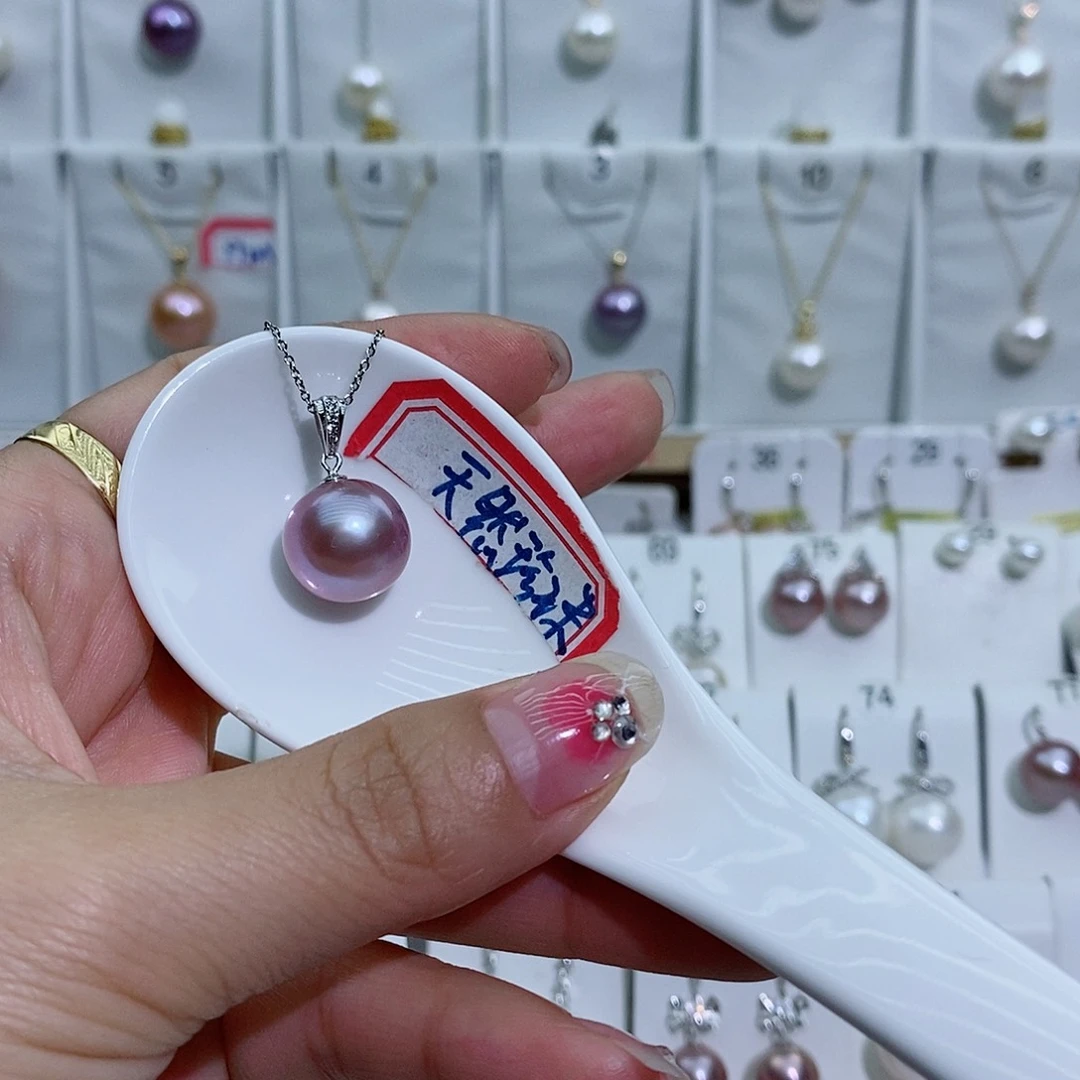 淡水珍珠银S925镶嵌吊坠(赠链)