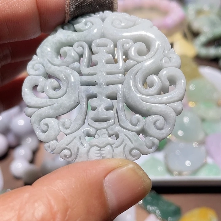 翡翠未镶嵌吊坠(不含链)福禄寿禧