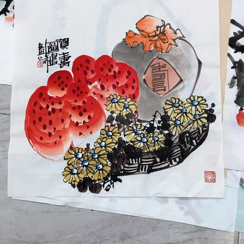 【闪购商品】蓝****土国画艺术作品欣赏