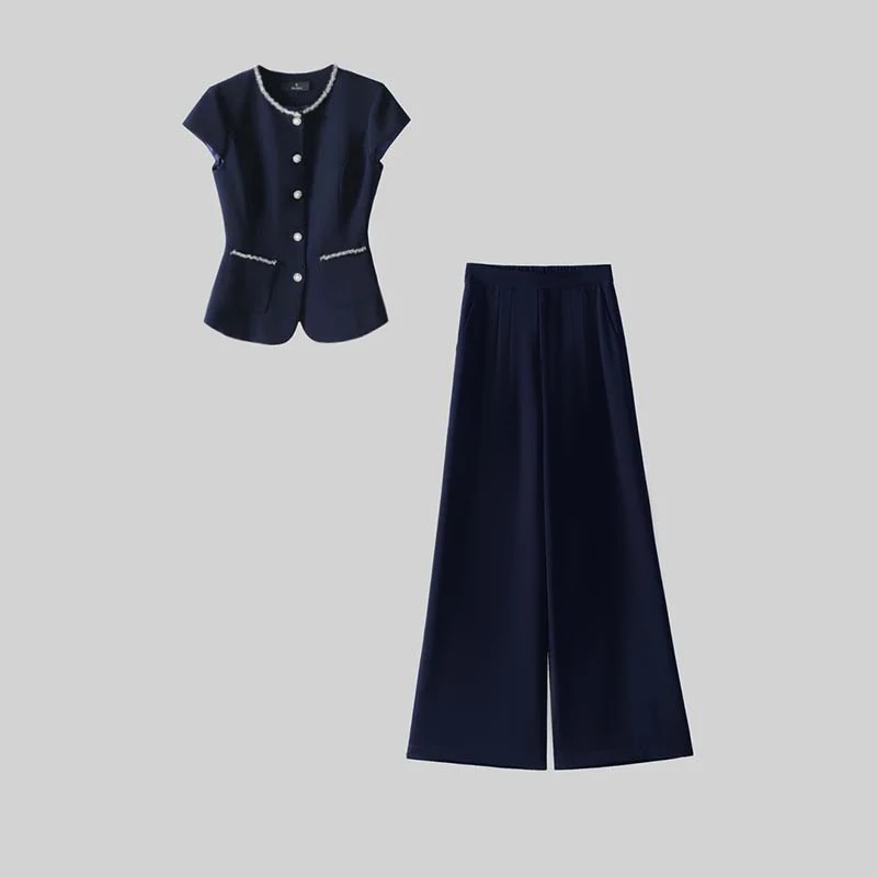 【两件套】时尚新款休闲套装马甲修身显瘦马甲夏季通勤两件套D3178