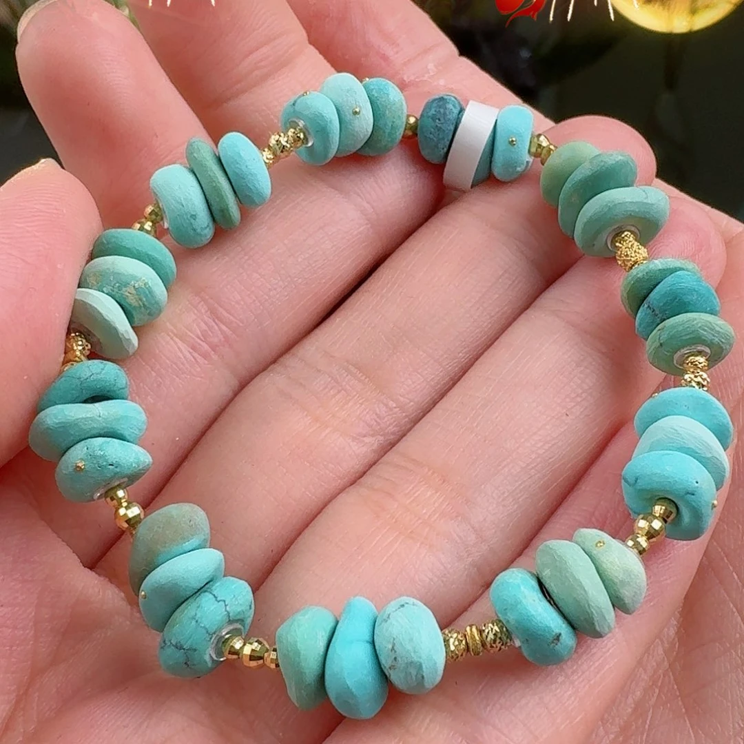 绿松石珠宝奇石18K金镶嵌