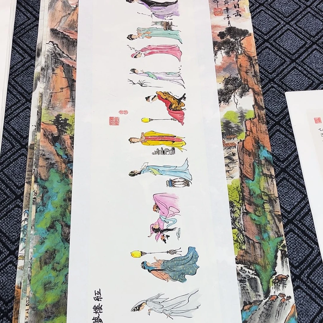 不***心国画宛虞老师四尺对开人物作品旭