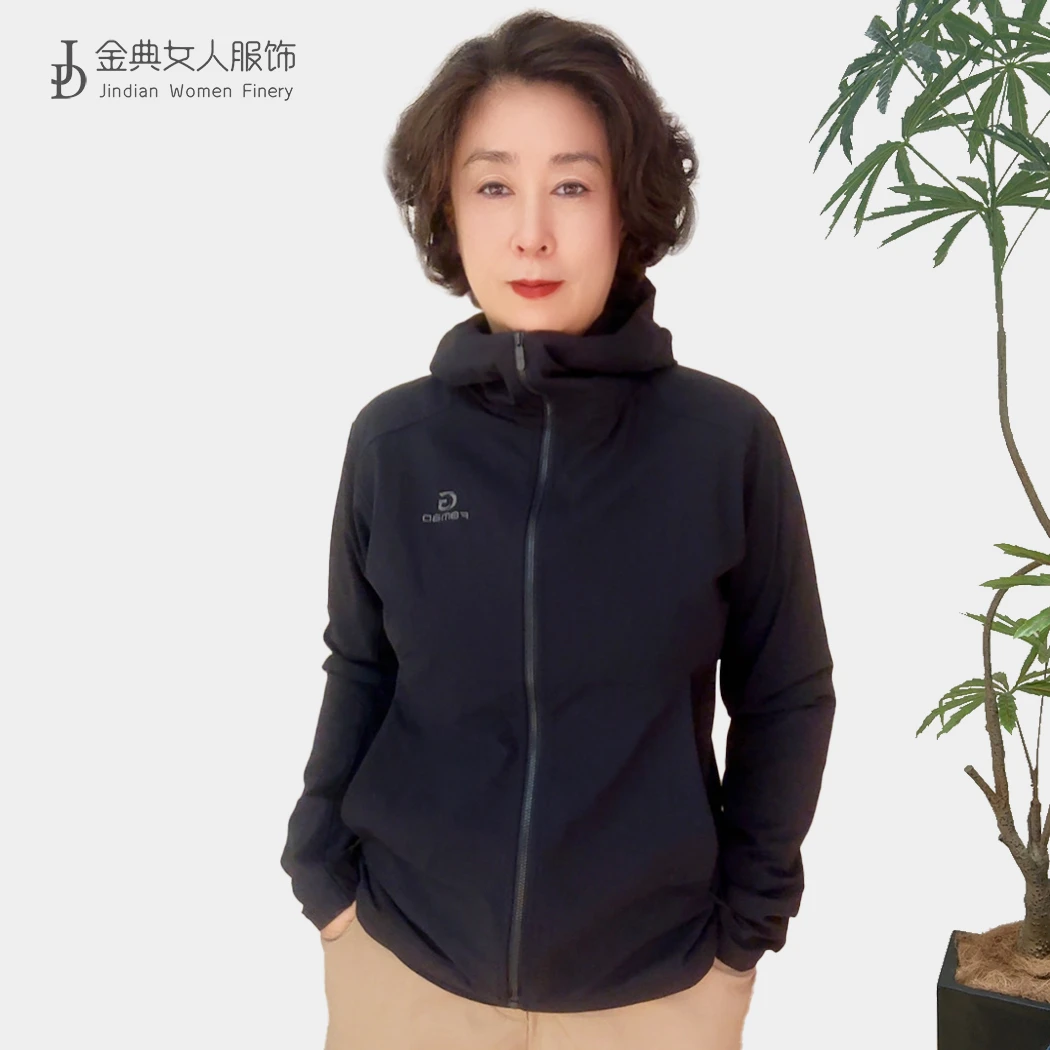 【金典女人服饰】慵懒风长袖拉链显瘦女外套户外纯色简约女上衣1882