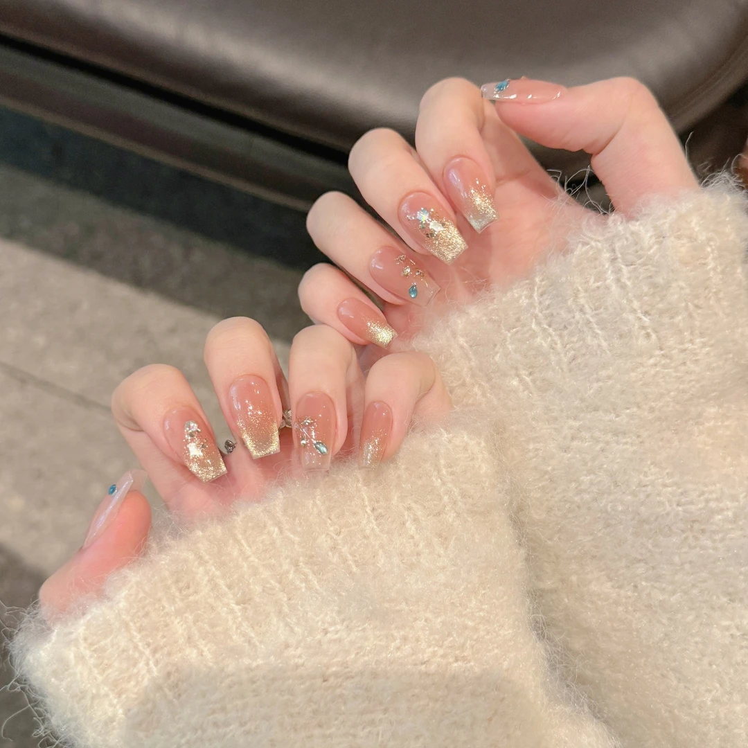 金秋麦穗UY轻奢手工美甲穿戴甲