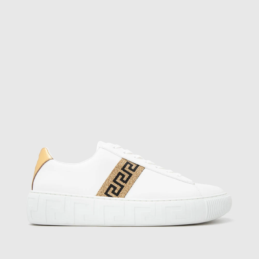 VERSACE范思哲牛皮回纹刺绣小白鞋男休闲板鞋DSU84041A017592W110