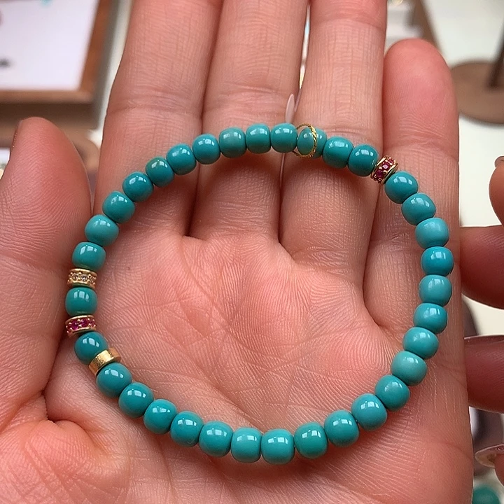 绿松石18K金镶嵌珠宝奇石