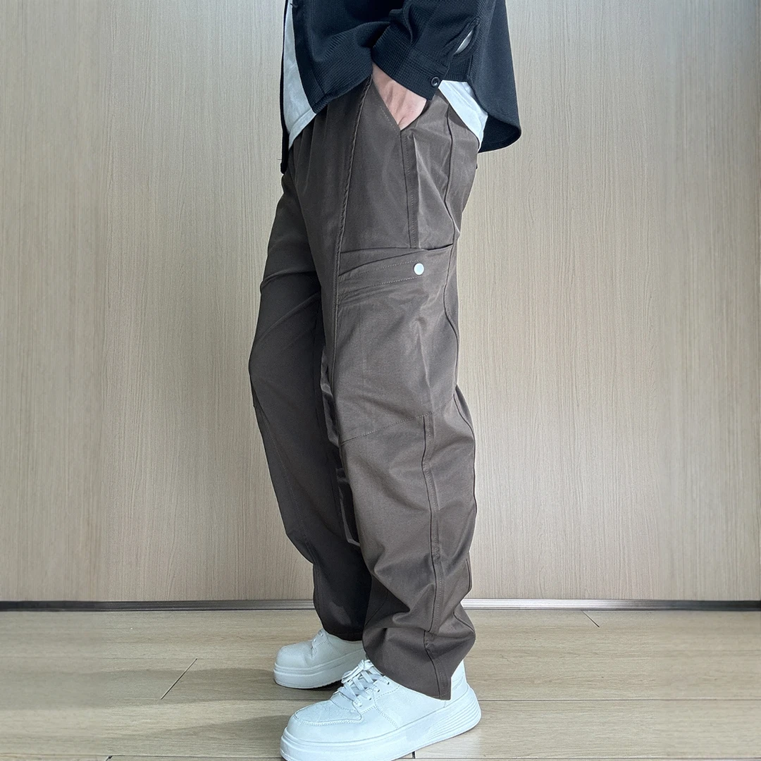 2025春季锥形美式复古工装裤男宽松直筒阔腿休闲大口袋长裤子潮牌