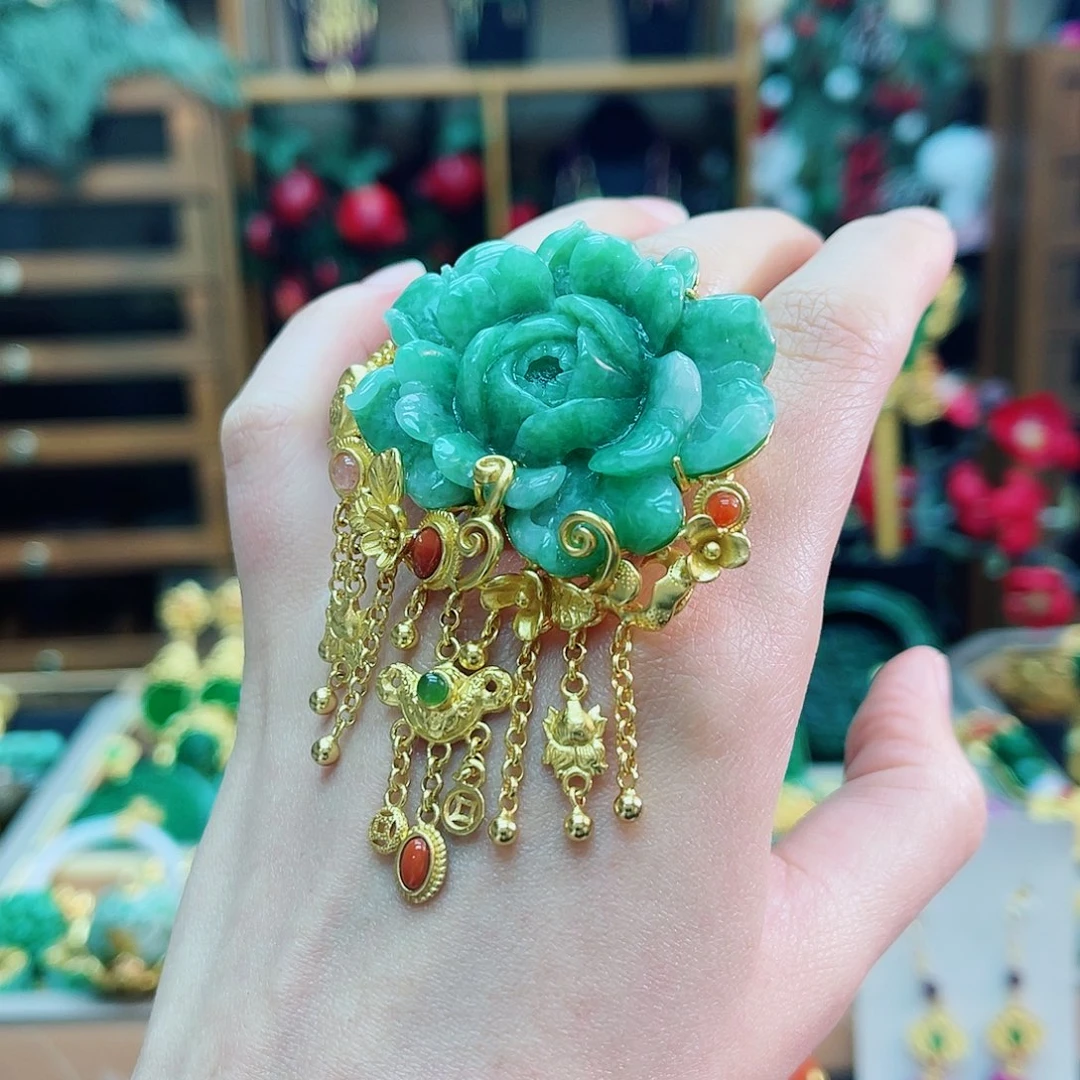 银S925镶嵌戒指翡翠48小时鉴赏期1