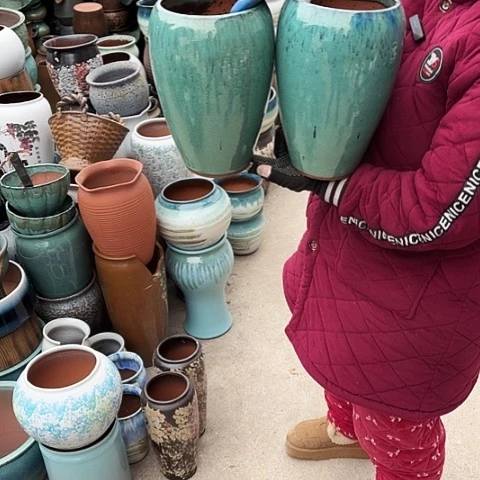 口15高28瑕疵盆子