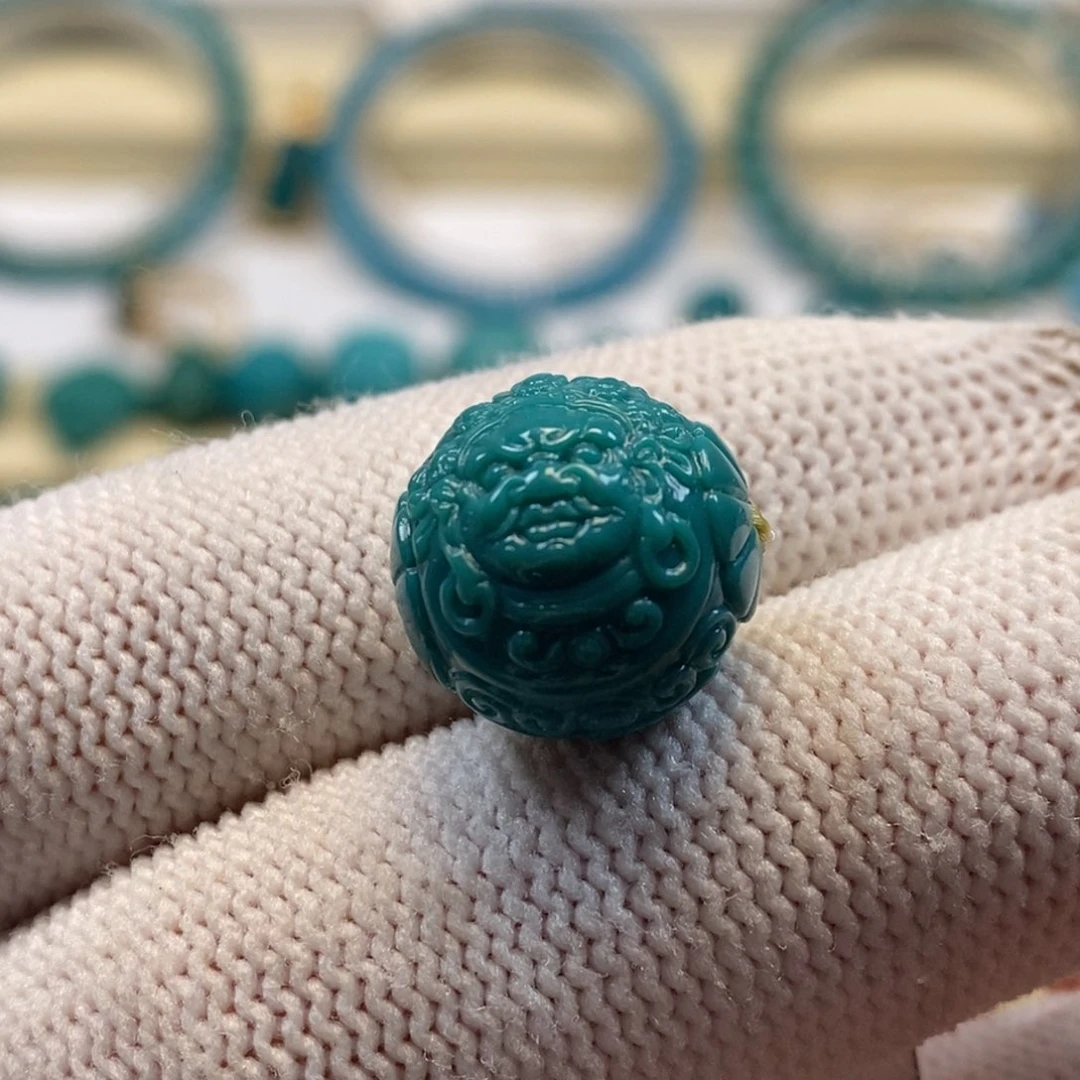 未镶嵌绿松石珠宝奇石黄财神14