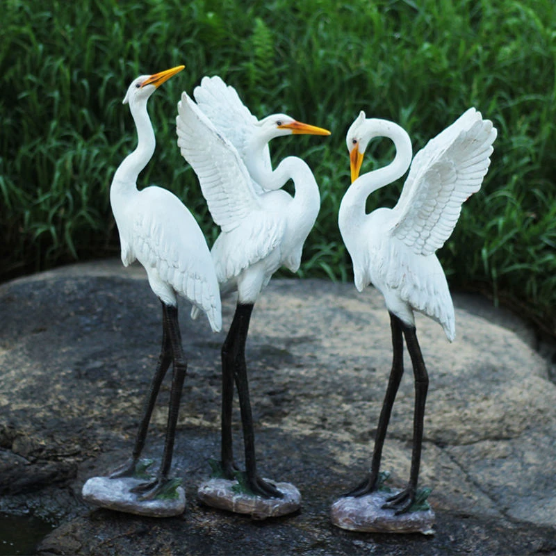 仿真白鹭雕塑摆件装饰户外花园庭院景区草坪幼儿园游乐场园林造景