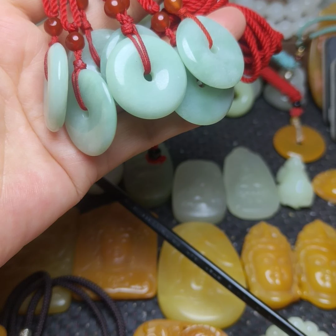 翡翠未镶嵌颈饰翡翠平安扣多样性拍一发一