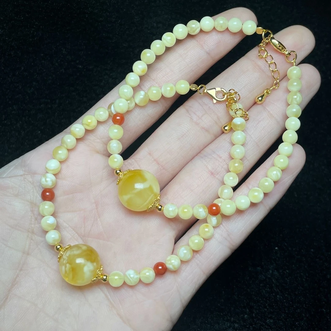 【云上好物】17 DS84704-蜜蜡DIY单圈手链-多样性发一件-3.5mm（JG）