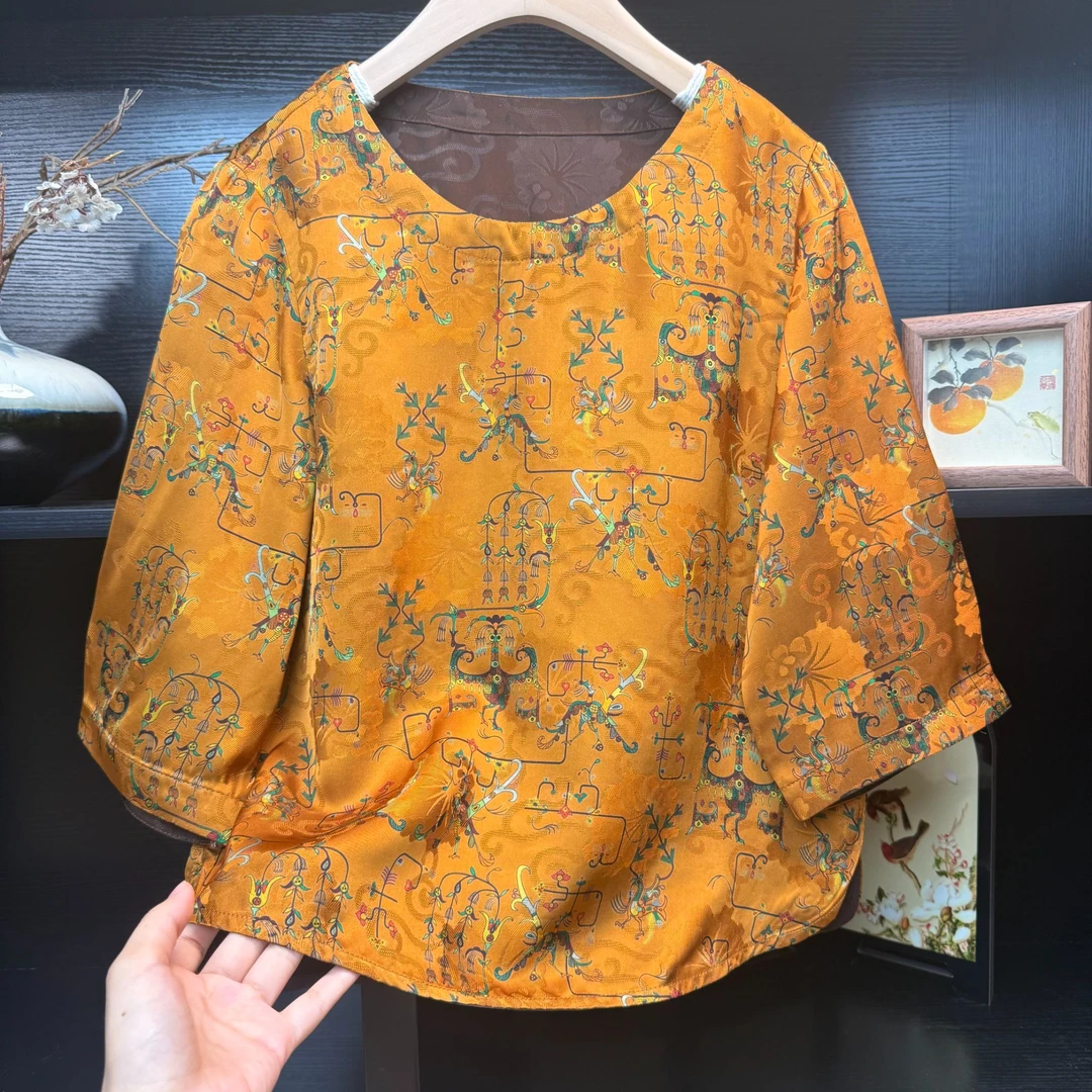 【风铃腰果】中式薄款长袖小衫2802