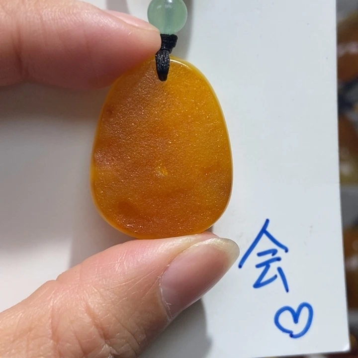 定制琥珀未镶嵌琥珀蜜蜡吊坠项链