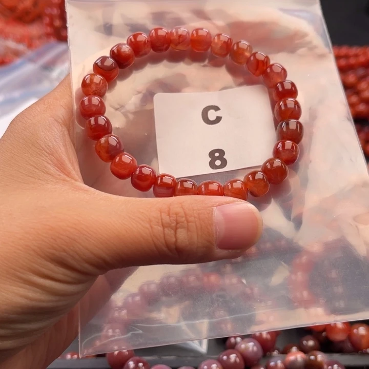 南红玛瑙未镶嵌多样性发货默认微瑕称重8mm